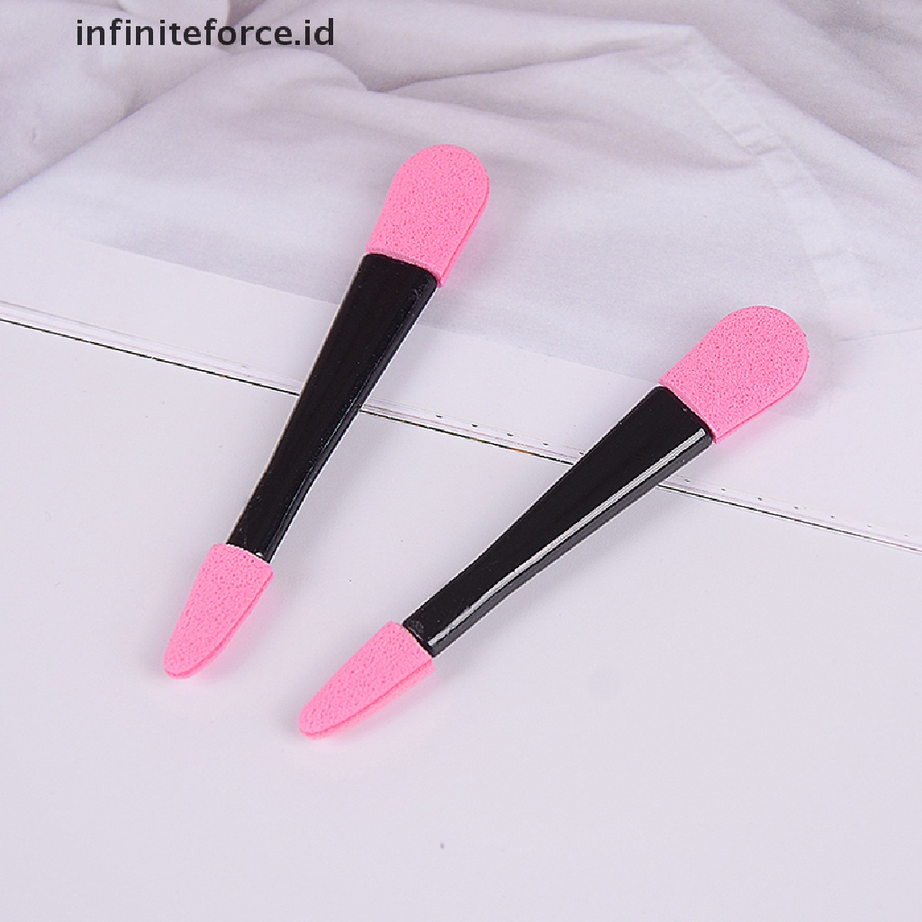 Infiniteforce.id 10pcs / Set Brush Spons Aplikator Eyeshadow Sekali Pakai Untuk Makeup / Kosmetik Wanita