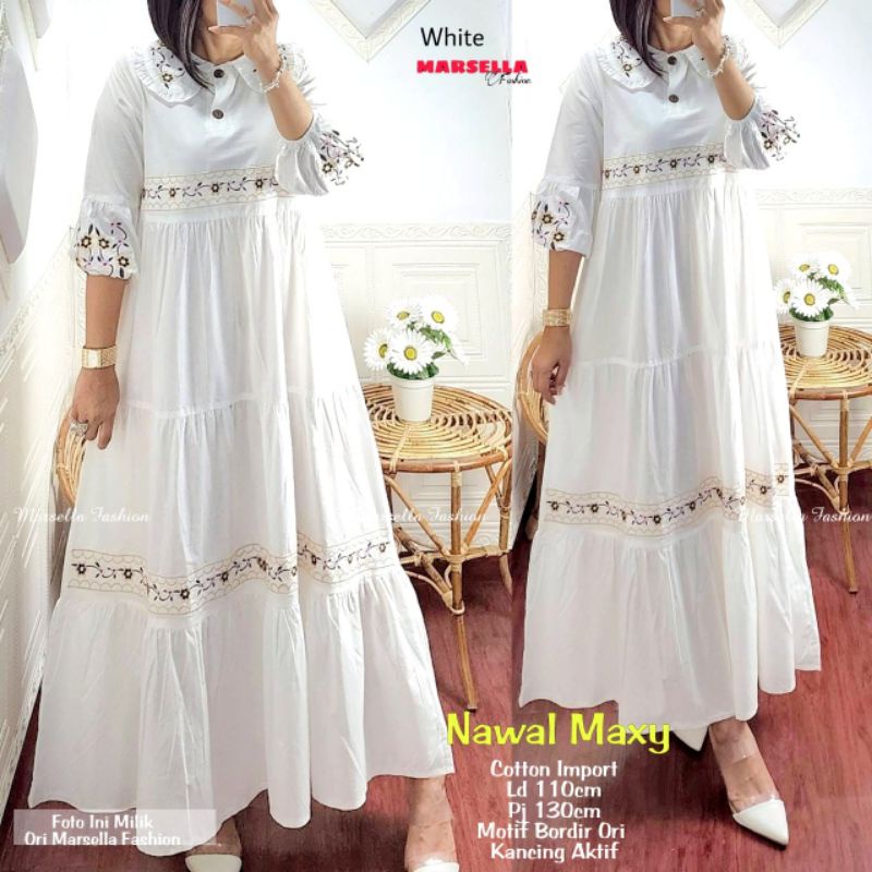 (BISA COD) NAWAL MAXI // DRESS ORI MARSELLA