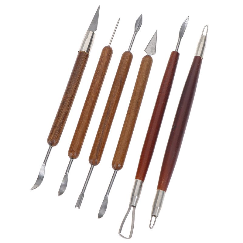 6PCS Clay Sculpting Tools Alat Tanah Liat Lilin Alat Ukir Tembikar Polimer