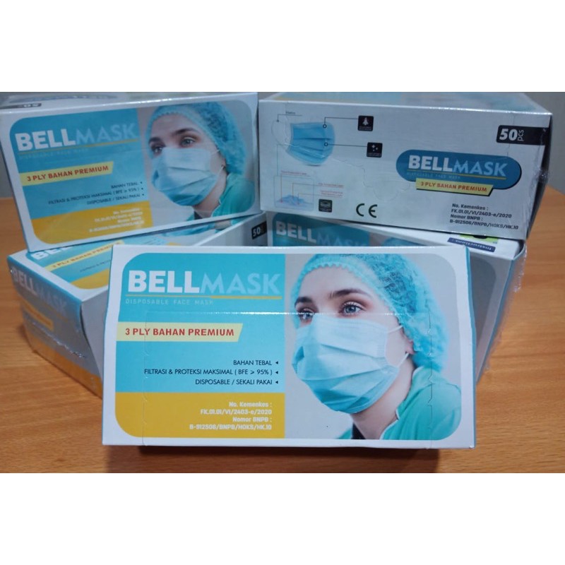 Bellmask masker earloop 3Ply 50 pcs