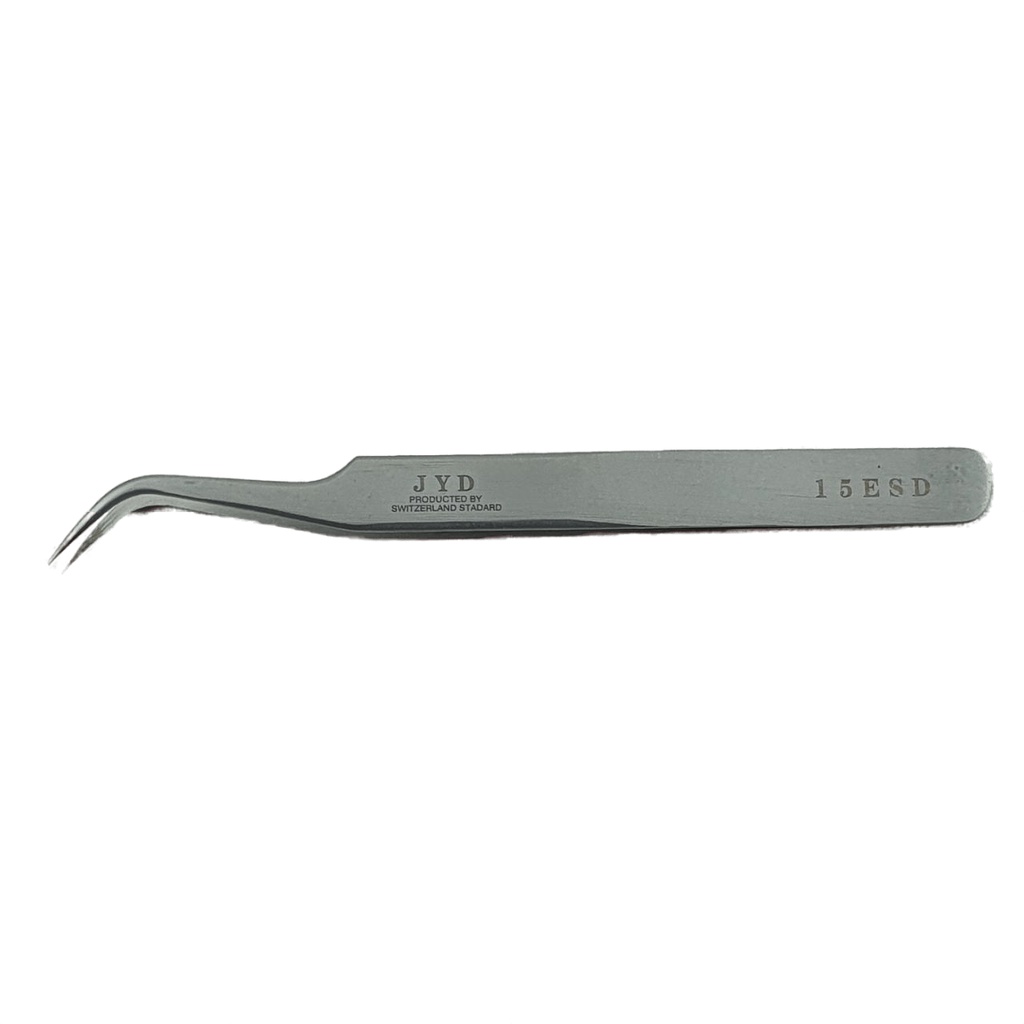 Pinset JYD Silver 12cm Pencapit Bengkok 12 cm Tweezer 15 TS ESD