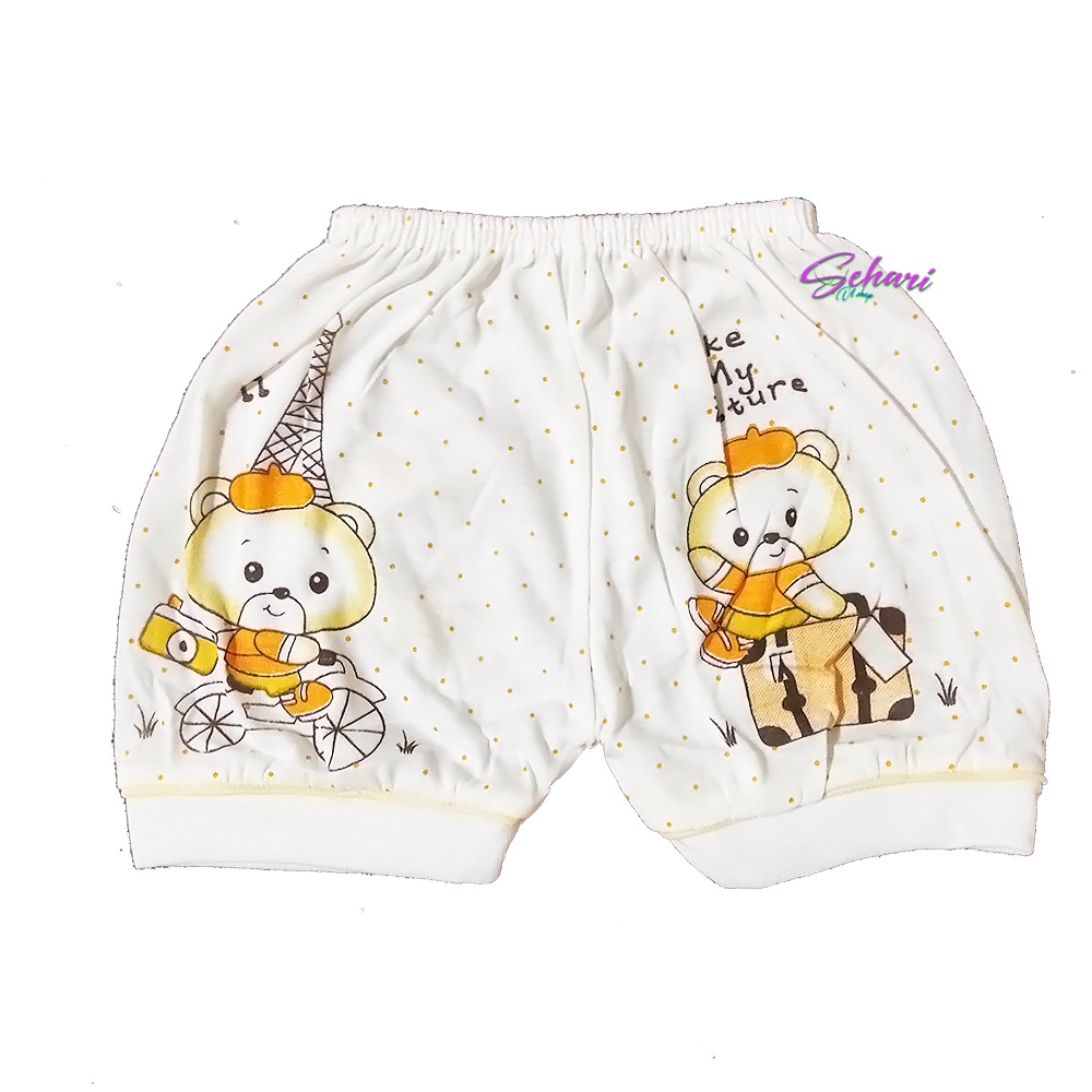 4 pcs calana pendek bayi 3- 9 bulan SNI ( motif bear menara )