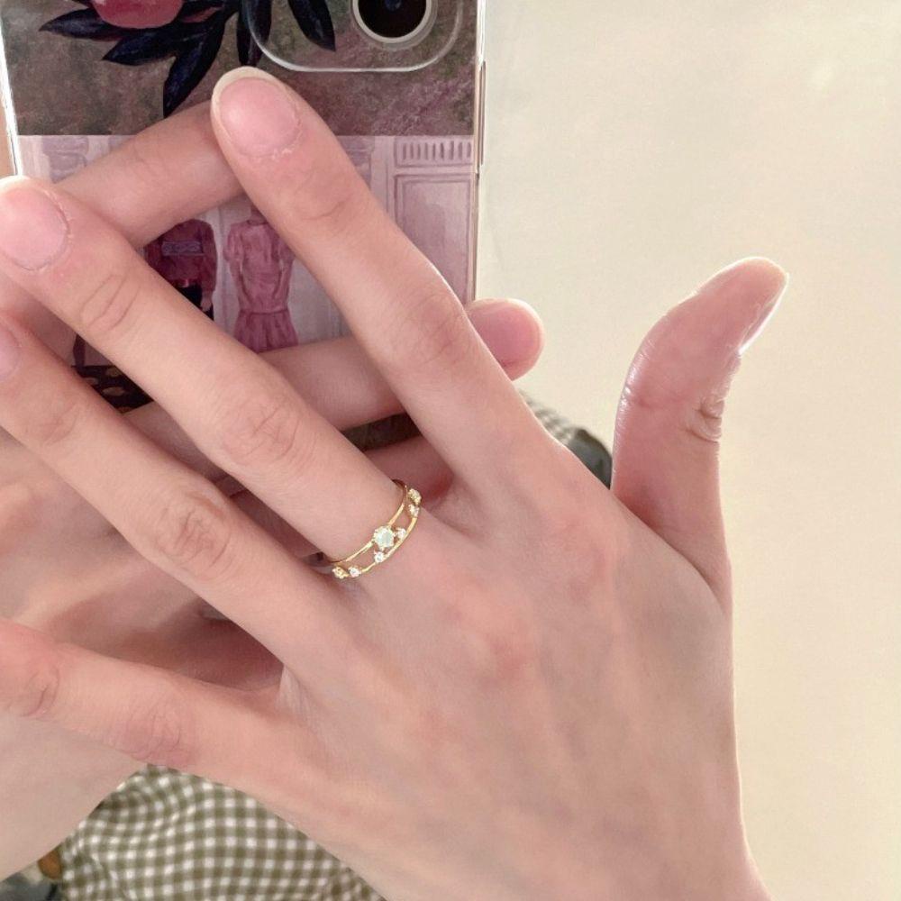 Mxbeauty Finger Ring Pink Ins Pesta Pernikahan Temperamen Adjustable Gaya Korea Ring