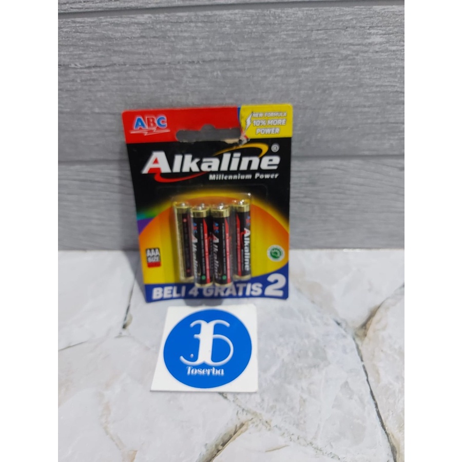 Batre ABC Alkaline AAA AA Isi 2 Isi 6 Original Baterai Alkaline