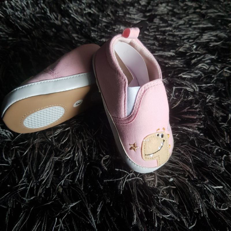 Sepatu PreWalker Baby Girls Impor Pink Dino