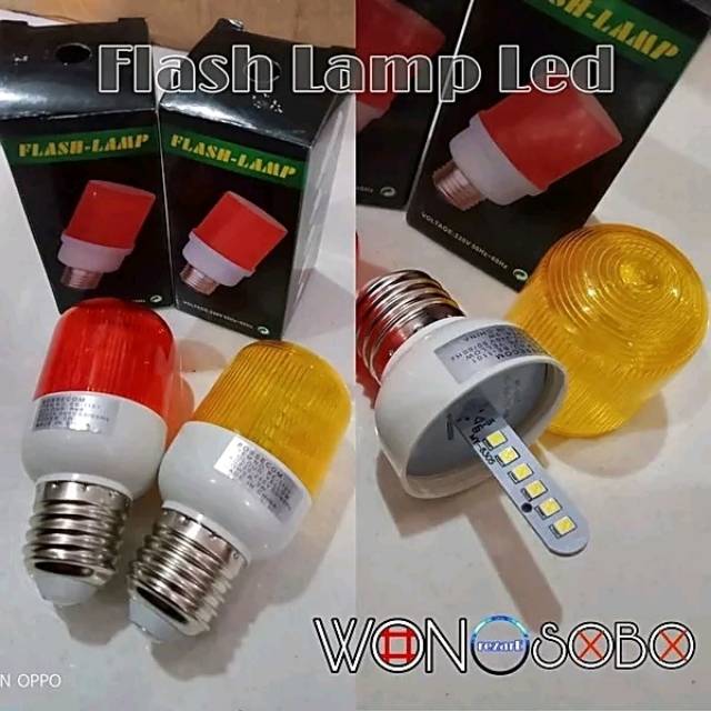 lampu flash led strobo 220v lampu perhatian fiting e27 led blitz kedip kedip