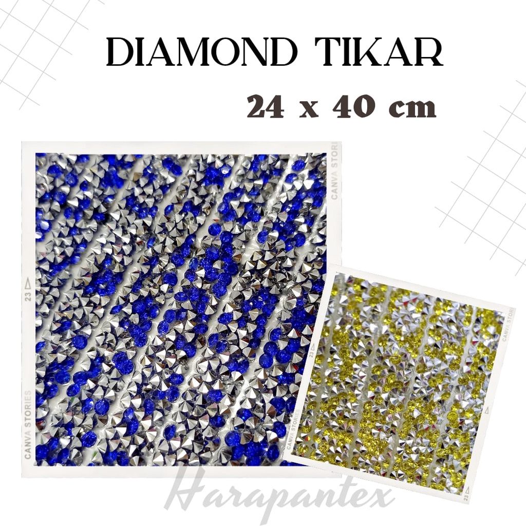 Diamond Tikar 24x40cm Dijual 1 Lembar Payet Tikar Kristal Crystal Gosok