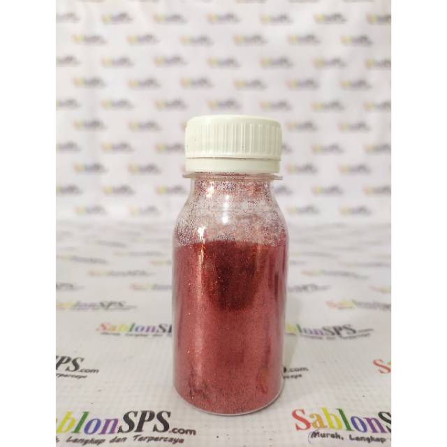 BUBUK GLITER MERAH CABE RED GLITTER POWDER 50gr BOTOL