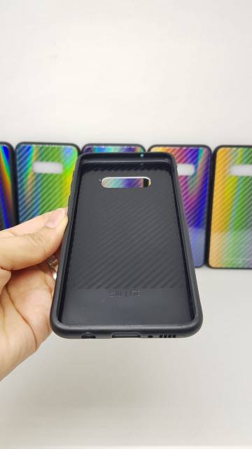 Glass Case Samsung S10E 5.8 inchi UME PATTERN Samsung S10e Bumper Rainbow Glass Samsung G970