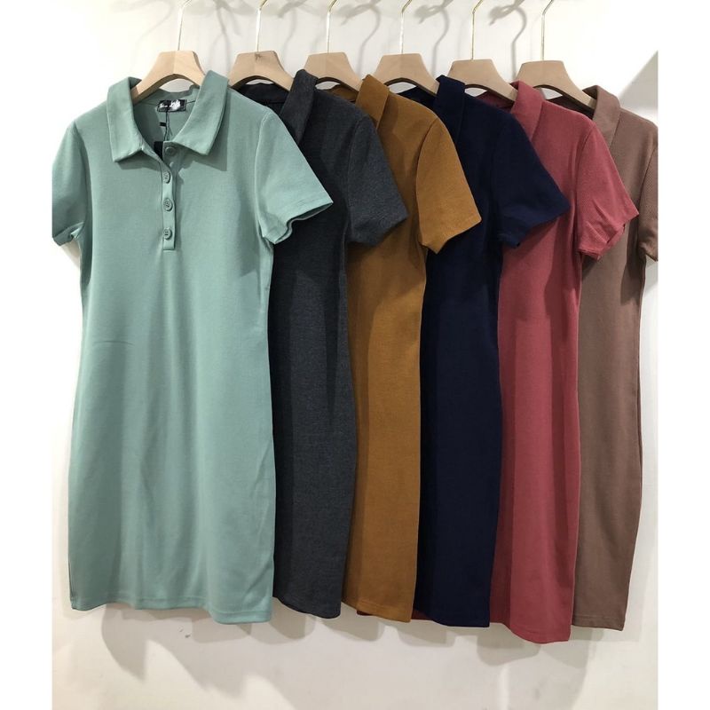 MINI DRESS KERAH POLO||LA DRESS||ORIGINAL IMPORT THAILAND