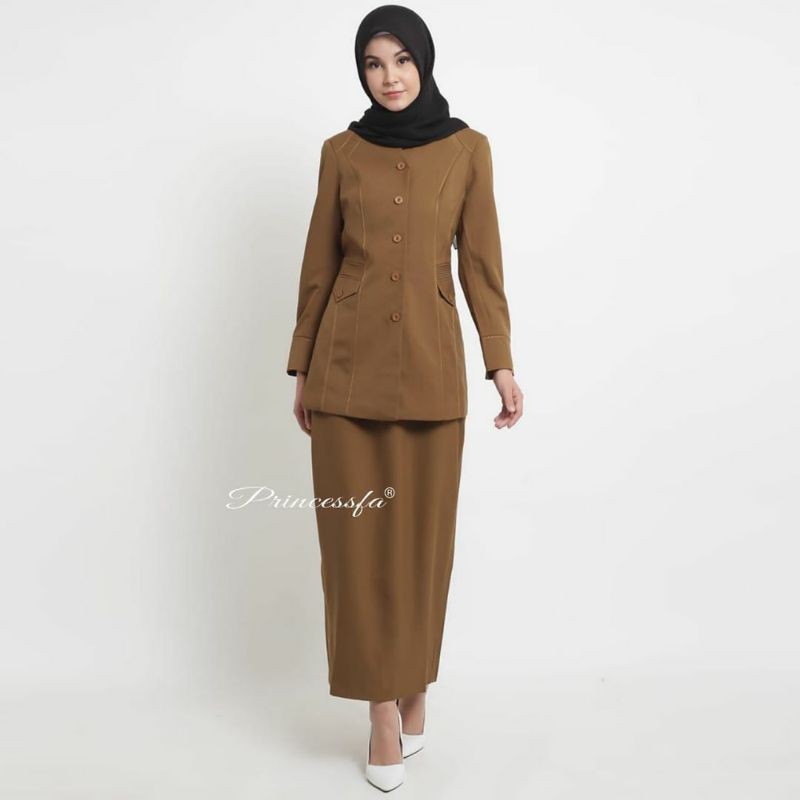 baju pns / baju khaki / seragam PNS / seragam Pemda tua rok SPAN rempel belakang