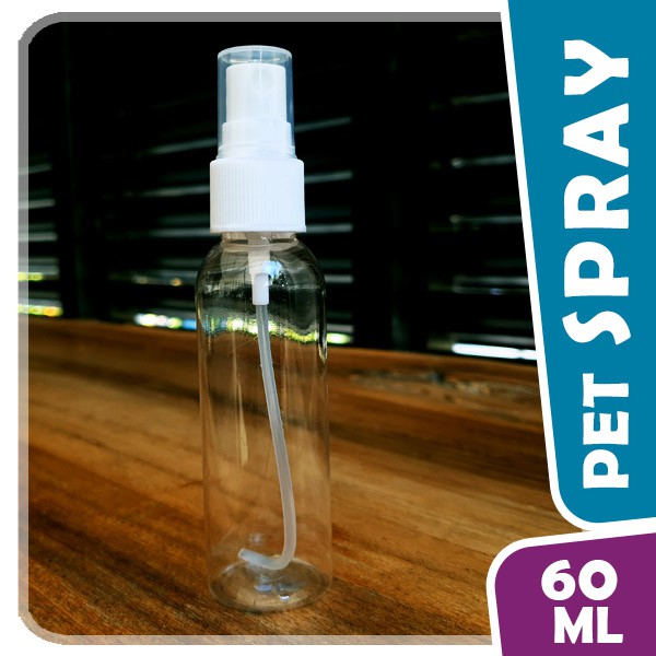 BOTOL SPRAY 60ml / Spray Bening - Botol Pet Memanjang / Tinggi