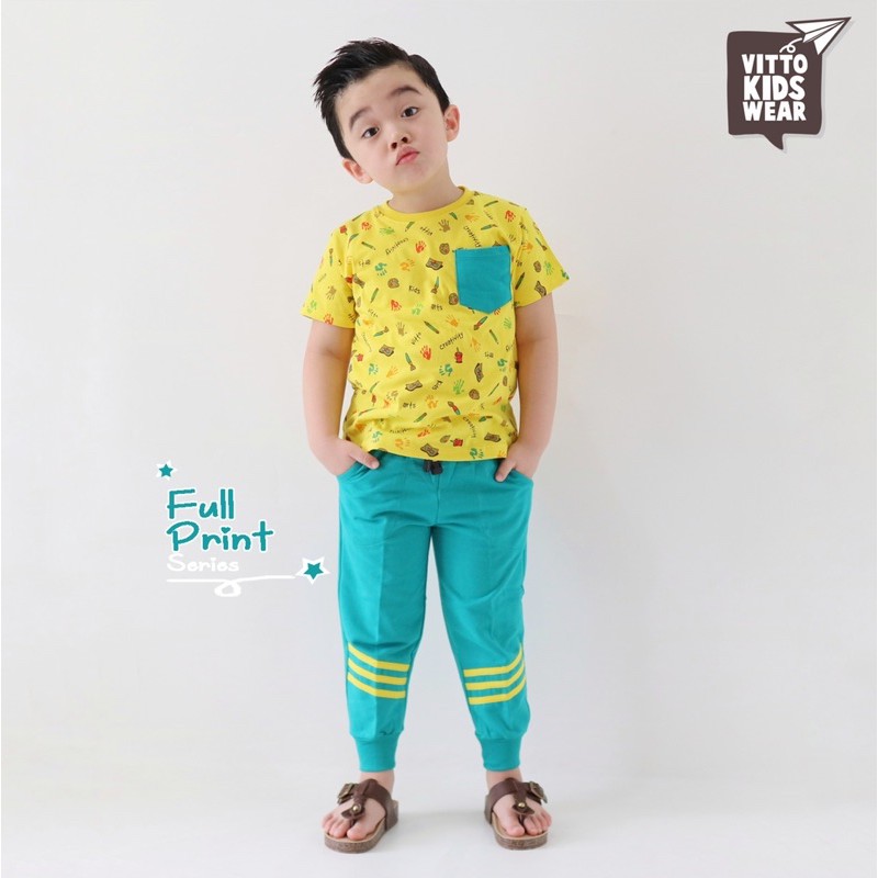 Setelan Anak Set Fullprint Celana Joger Vitto