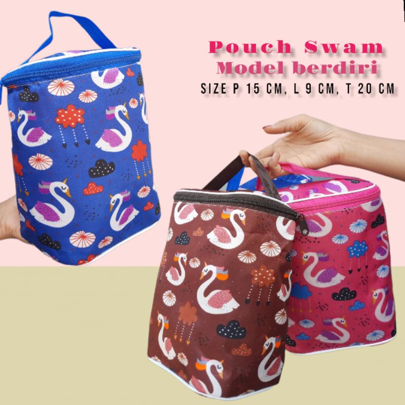 POUCH KOSMETIK MOTIF MODEL BERDIRI