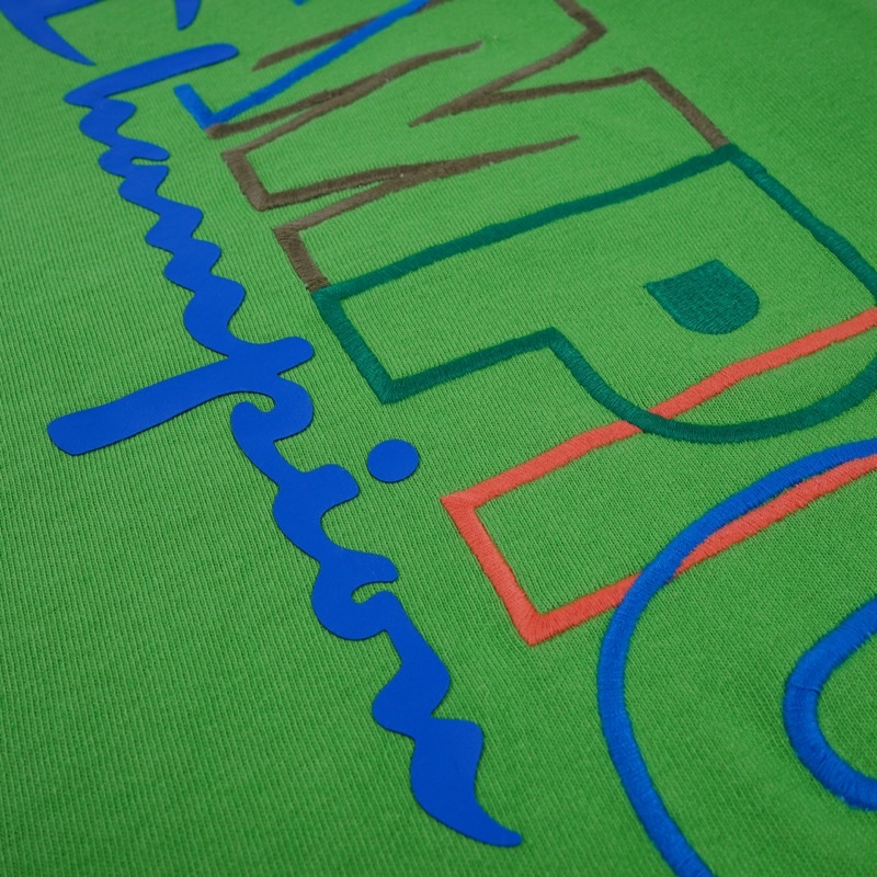 CHMPN SA Tshirt Vertical Signature Embroiderry Green