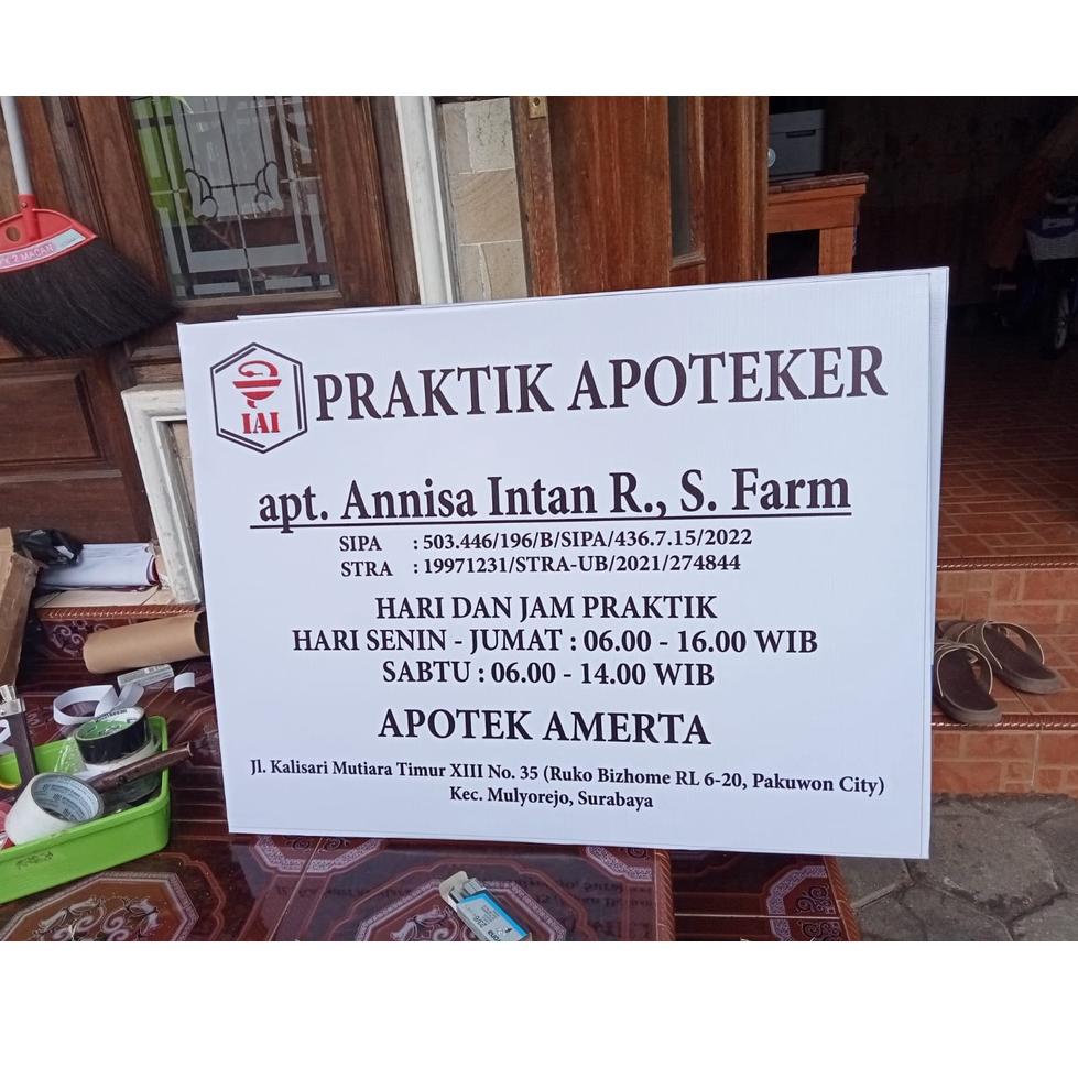 

D-III) ➸) Papan Nama Apotek / Apoteker siap dikirim)