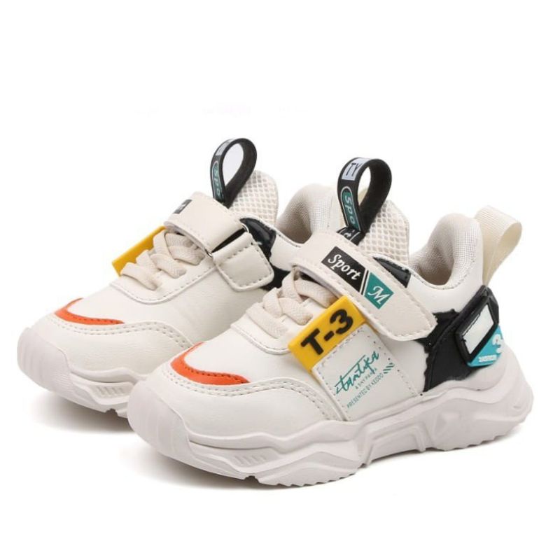 Qeede_Store [COD] Sepatu Sport M T3 Non LED Casual Sneakers Anak Size 21-30 Usia 1-5 Tahun