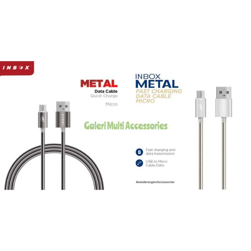 Inbox Kabel Data Charger Full Metal Micro Fast Charging QC3.0