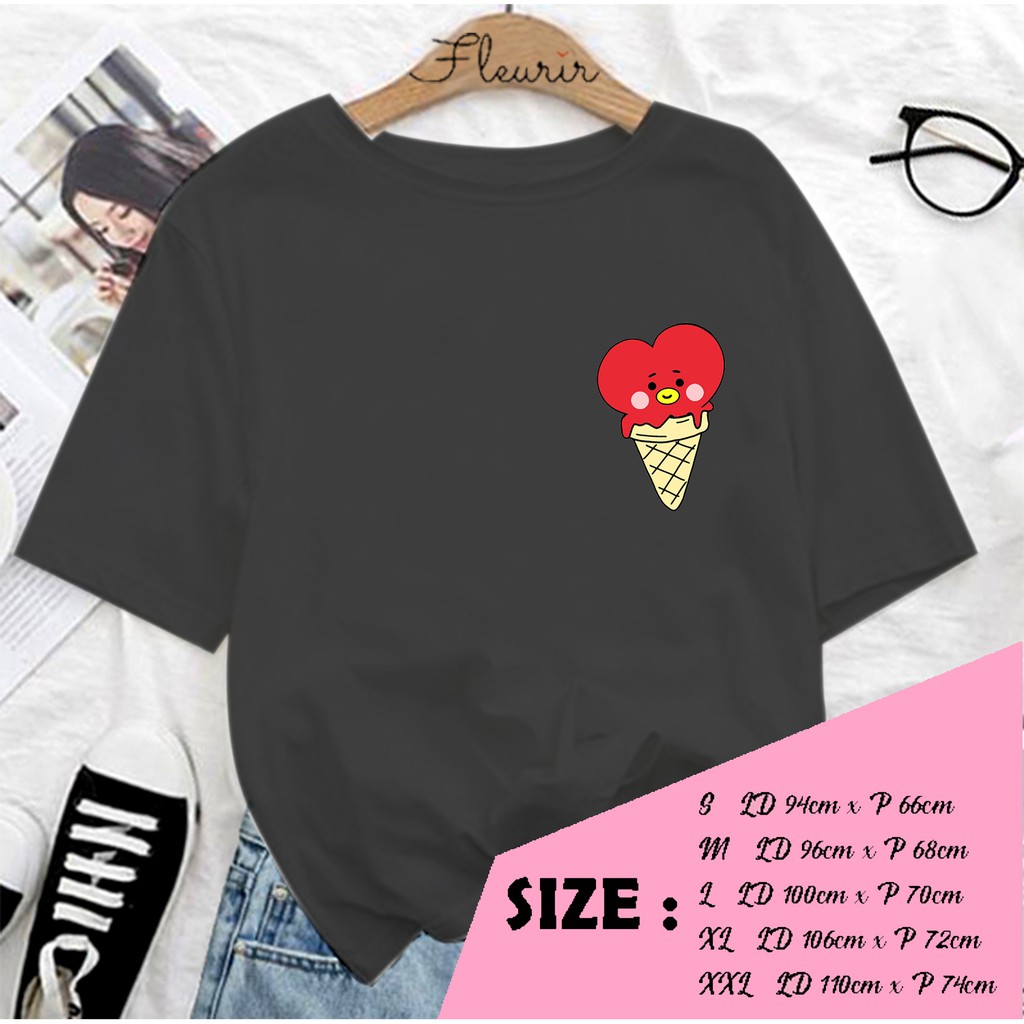 FLEURIR - KAOS TATA ICE CEAM WANITA DEWASA LENGAN PENDEK TEE UNISEX WANITA PRIA