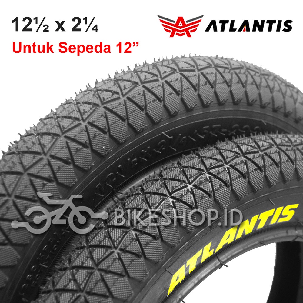 Ban Luar Sepeda Anak Ukuran 12 1/2 x 2 1/4 Atlantis Kingland AT1171 Hitam | High Quality