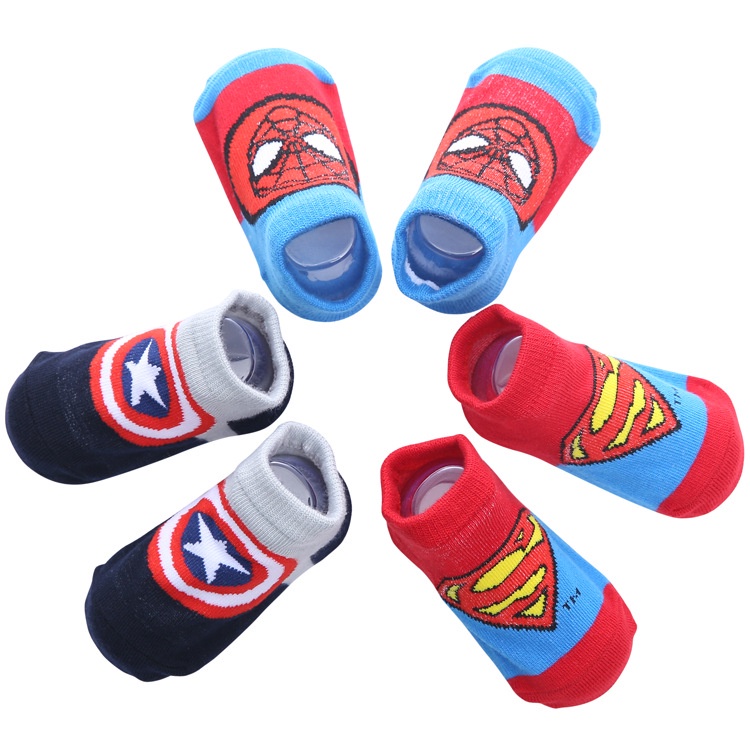 NEW (1 Set 3 psg) Set kaos kaki anak laki laki motif superheroes