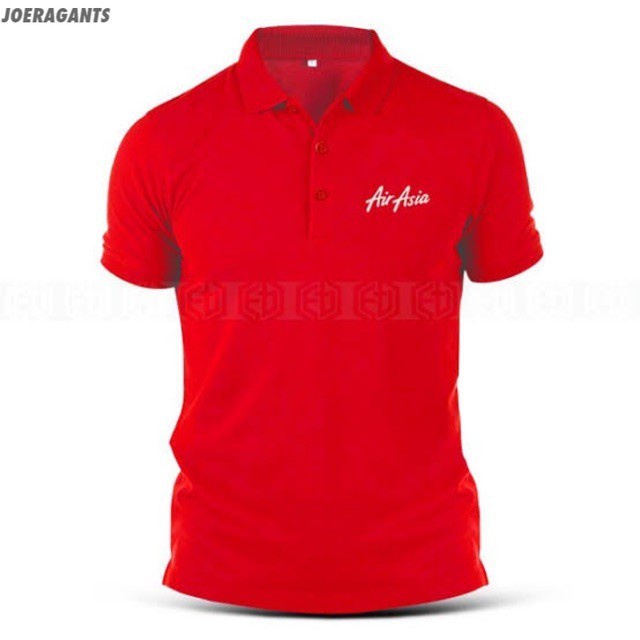 KAOS POLO SHIRT AIR ASIA INDONESIA BAJU TSHIRT PESAWAT PENERBANGAN AVIASI