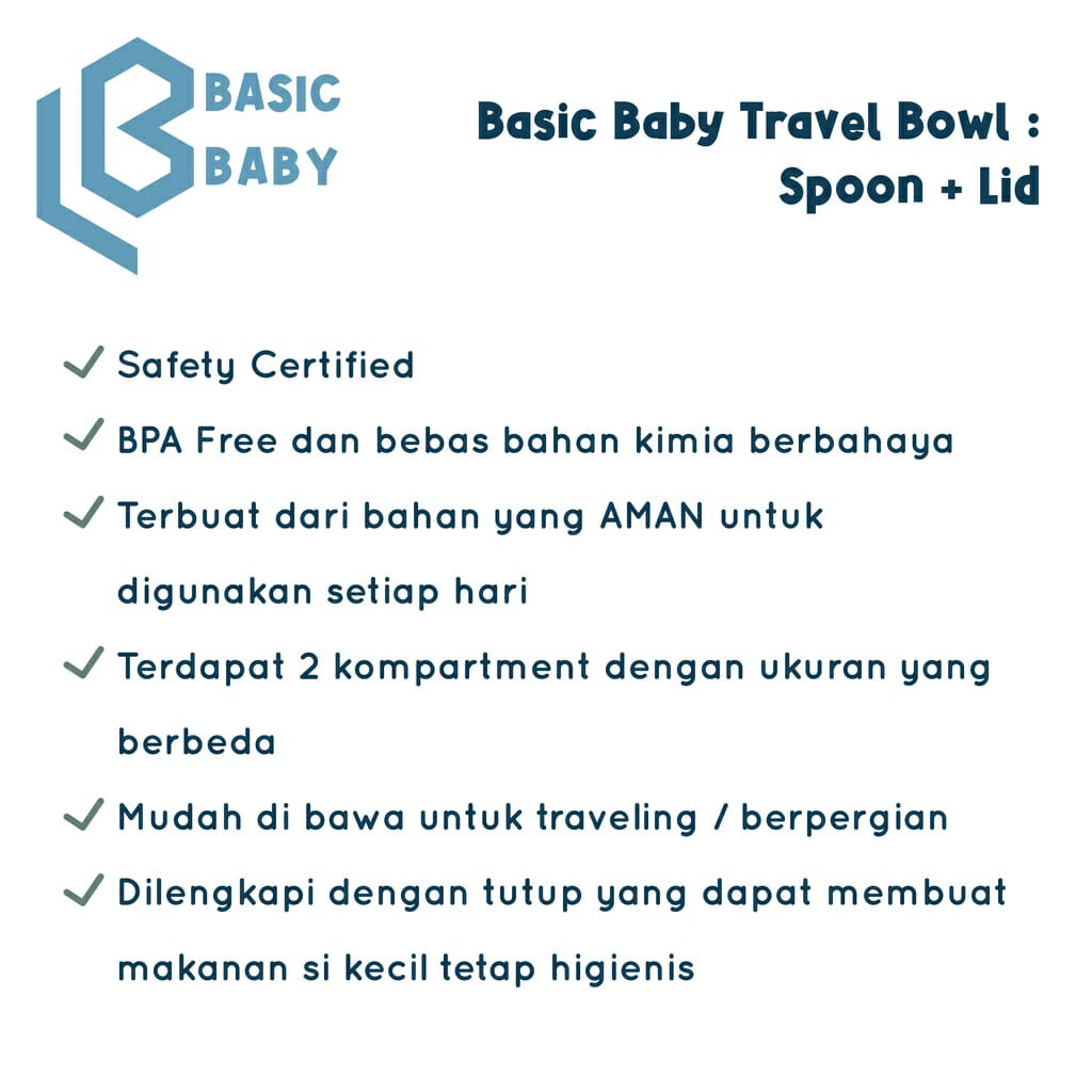 Basic Baby Travel Bowl Spoon &amp; Lid - TB01