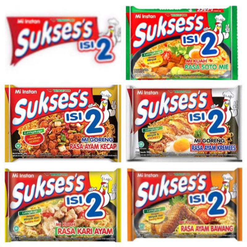 

Mie Suksess - Mi Instant Goreng / Kuah isi 2 Sukses Soto / Rendang / Ayam Bawang / Kecap / Kremes