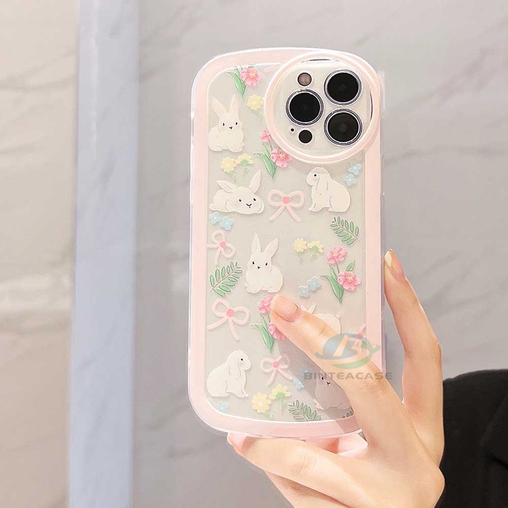 Casing TPU OPPO A78 Reno 8T 4G A57 2022 A15 A16 A16K A54 A53 A12 A5S A7 A3S A31 A52 A83 A92 A37 F9 A1K F1S Motif Kelinci Pink