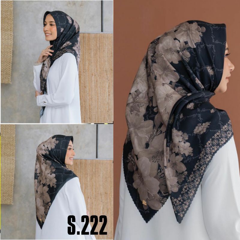 Hijab Voal Printing Premium Segi Empat Laser Cut