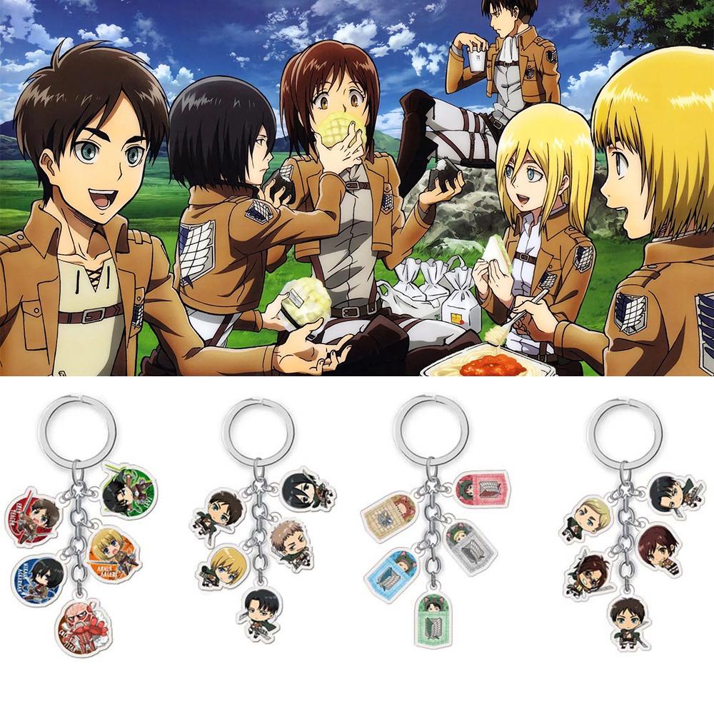 Needway Gantungan Kunci Anime Kartun Jepang Shingeki no Kyojin Acrylic Attack On Titan Keychain