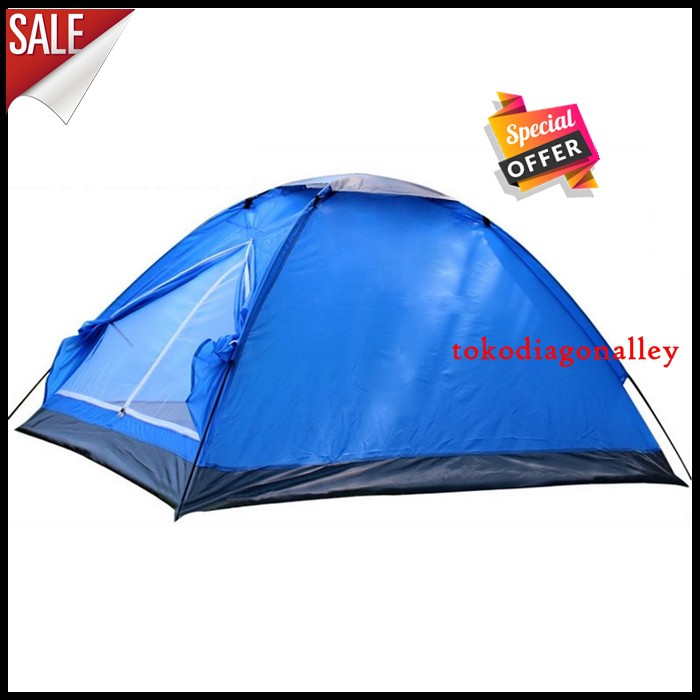 Tenda Camping Double Layer Murah Outdoor Biru