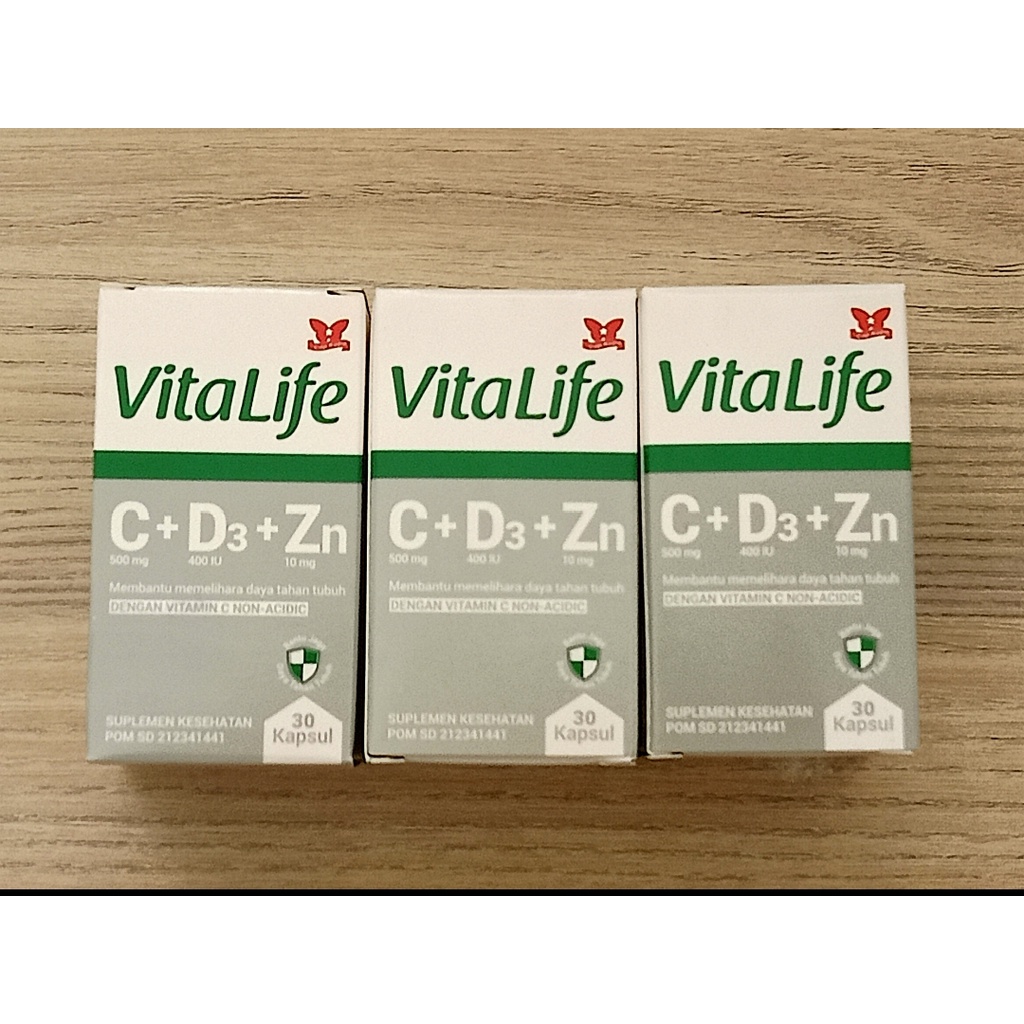 Vitalife /Vita life Multivitamin Vitamin C + D3 + Zn 30kapsul