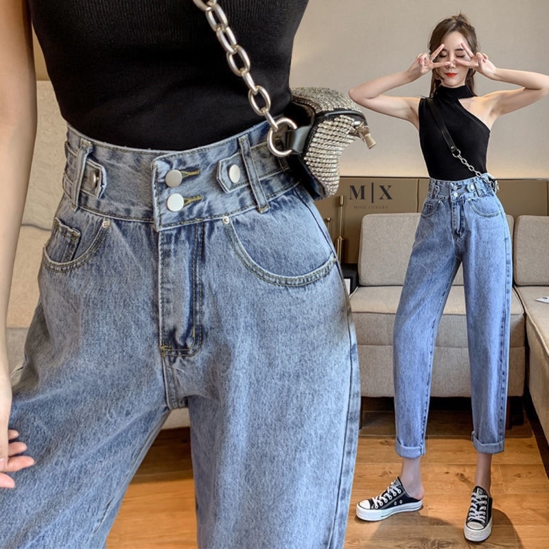 JEANS IMPORT BOYFRIEND CELANA WANITA CEWEK HIGHWAIST PANJANG BAGGY DENIM HW KULOT MX832