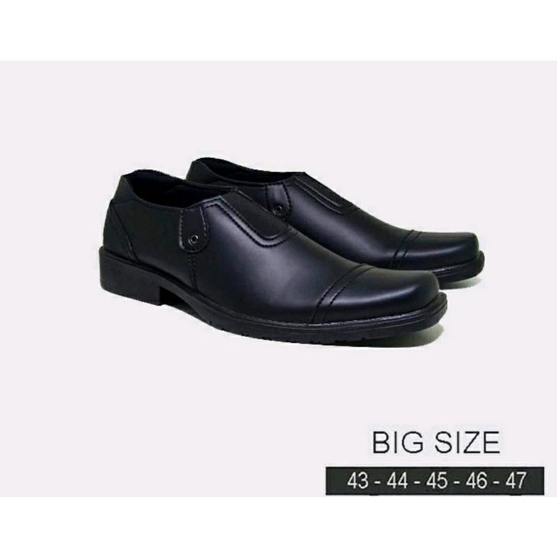 Pantofel Pria Big Size BA-03 Loafers Slipon Sepatu Formal Kulit Ukuran JUMBO 43-44-45-46-47Leather Hitam Murah, ORI