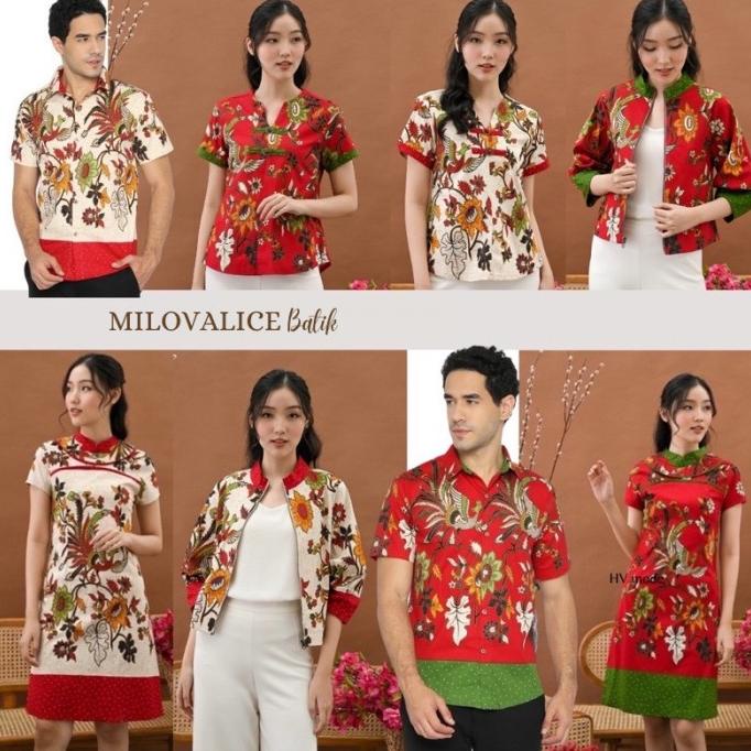 DRESS BATIK MODERN MODEL CHEONGSAM / BAJU IMLEK SINCIA COUPLE