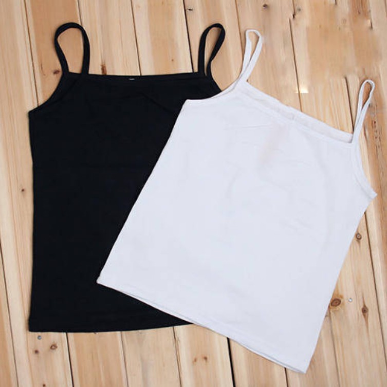 Victoria Tank Top Tali Wanita Polos Gaya Korea Import 4031