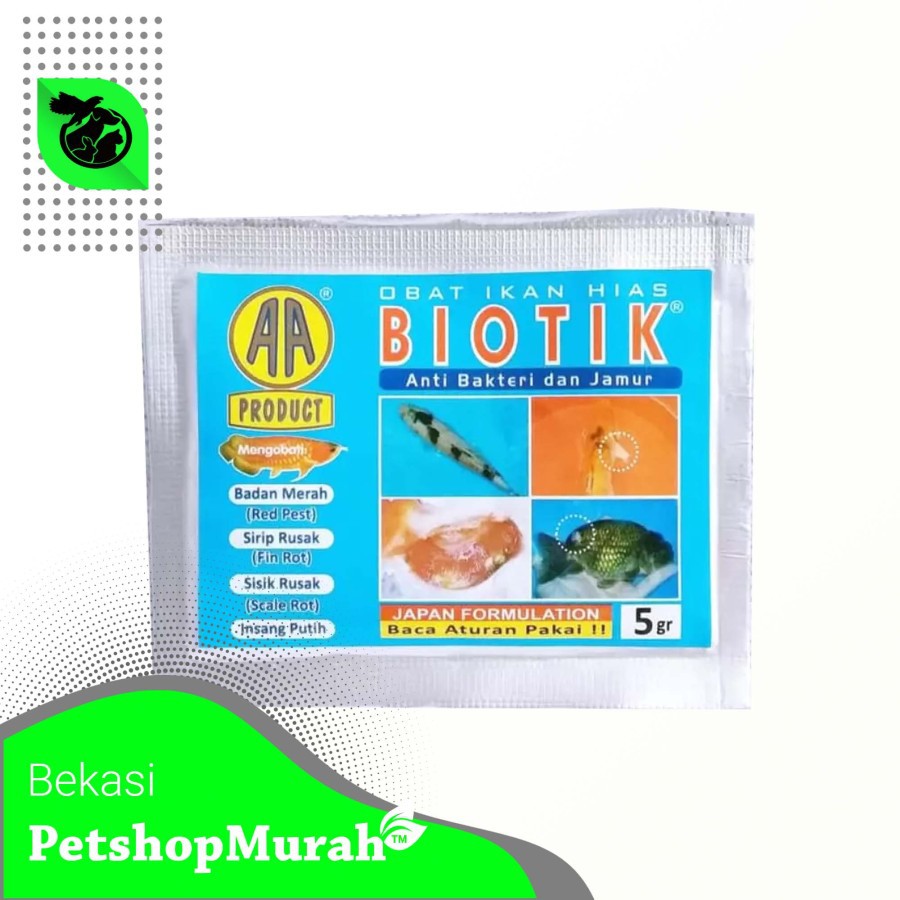 Obat Ikan Hias Akari Biotik 5gr Anti Jamur &amp; Bakteri Aquarium 5 gr