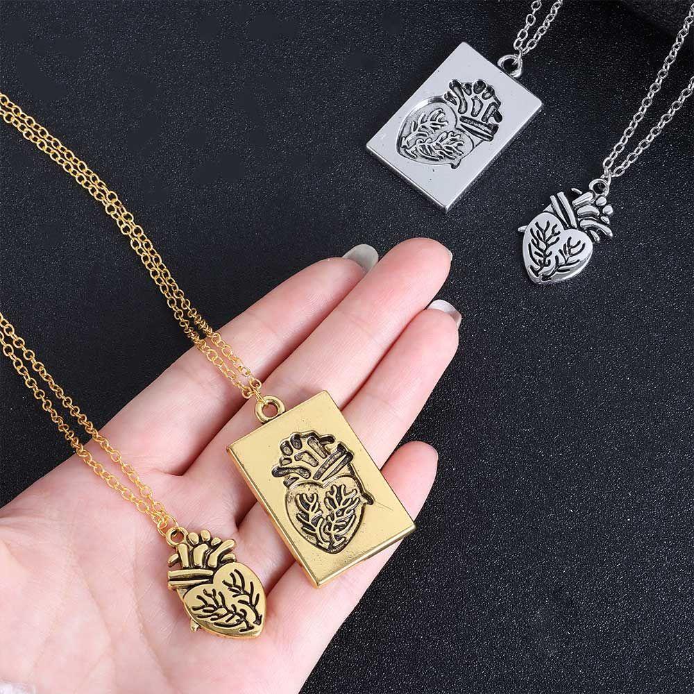 R-flower 2pcs Couple Kalung Hadiah Pernikahan Hari Valentine Puzzle Hati Choker