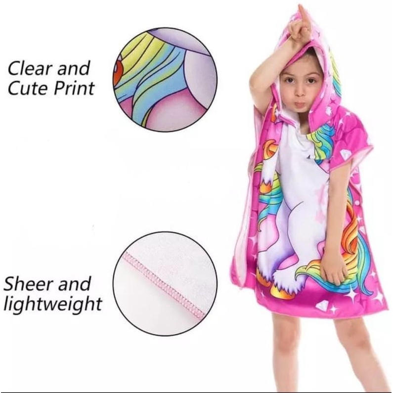 Handuk kimono mandi berenang anak / Handuk hoodie anak