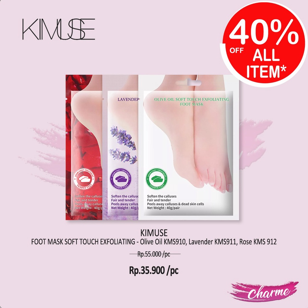 (READY&amp;ORI) Kimuse Foot Mask Soft Touch Exfoliating KMS910 911 912 masker kaki ekfoliasi eksfoliating