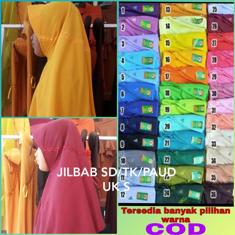 JIBAB SEKOLAH ELRAHMA KERUDUNG BERGO ANAK TK SD  (S) SERUT PITA PROMO PALING MURAH