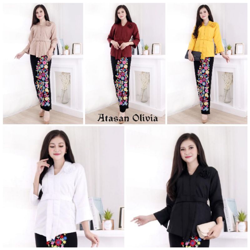 ATASAN KEBAYA ENCIM SENADA/WISUDA/PESTA OLIVIA size standar dan jumbo