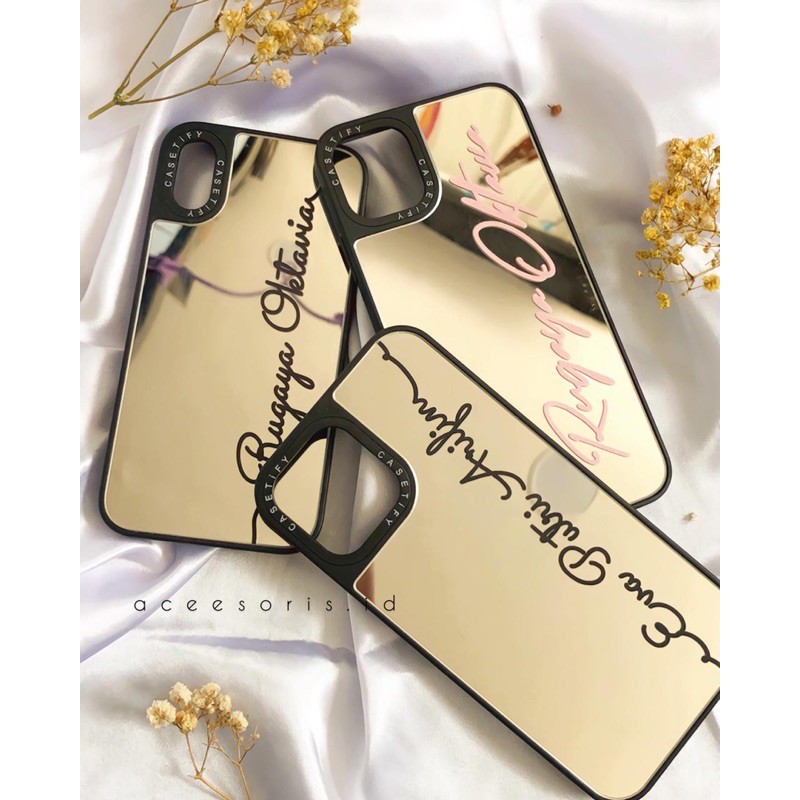 MIRROR CASETIFY IPHONE ANDROID CUSTOM NAMA