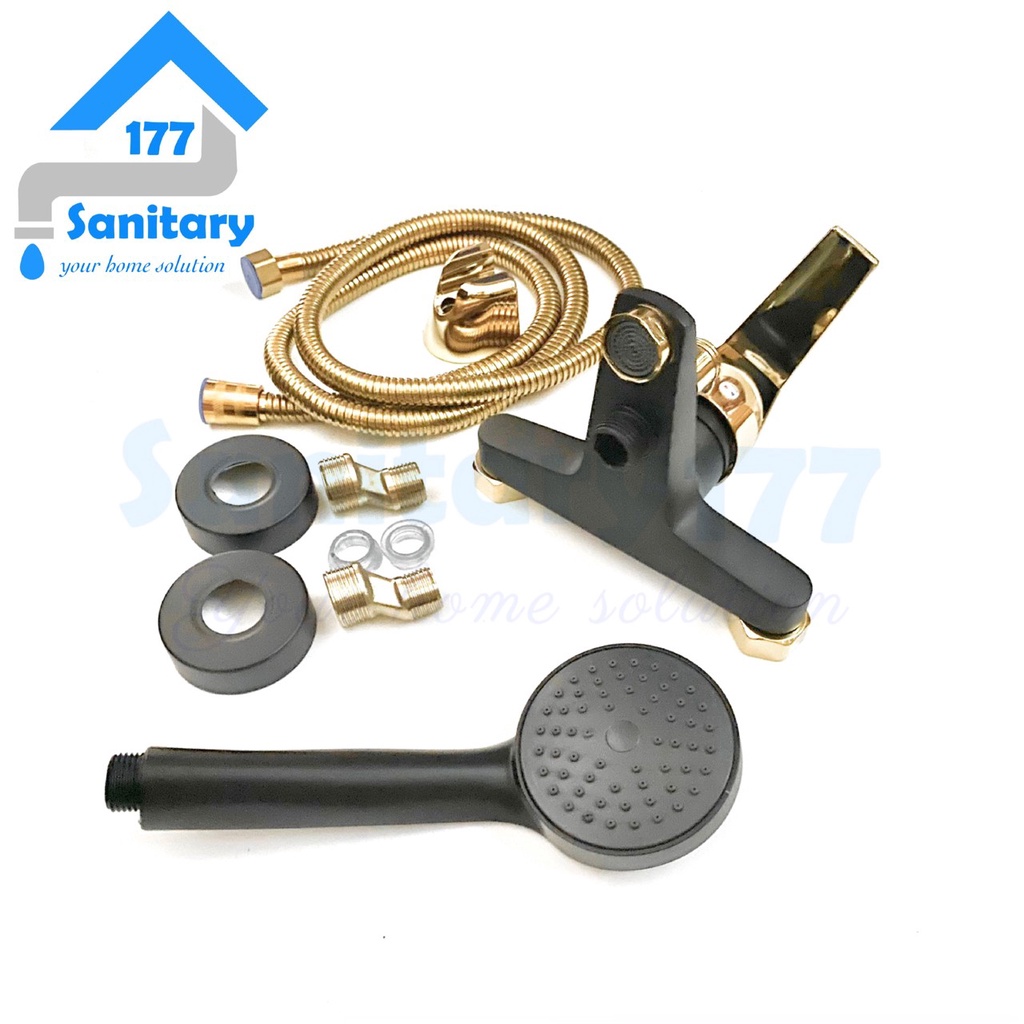 Kran Panas dingin Bathtub Gold Black 9020-keran mixer kombinasi antik elite stainless kuning HITAM kran bakip kamar mandi bathroom faucet