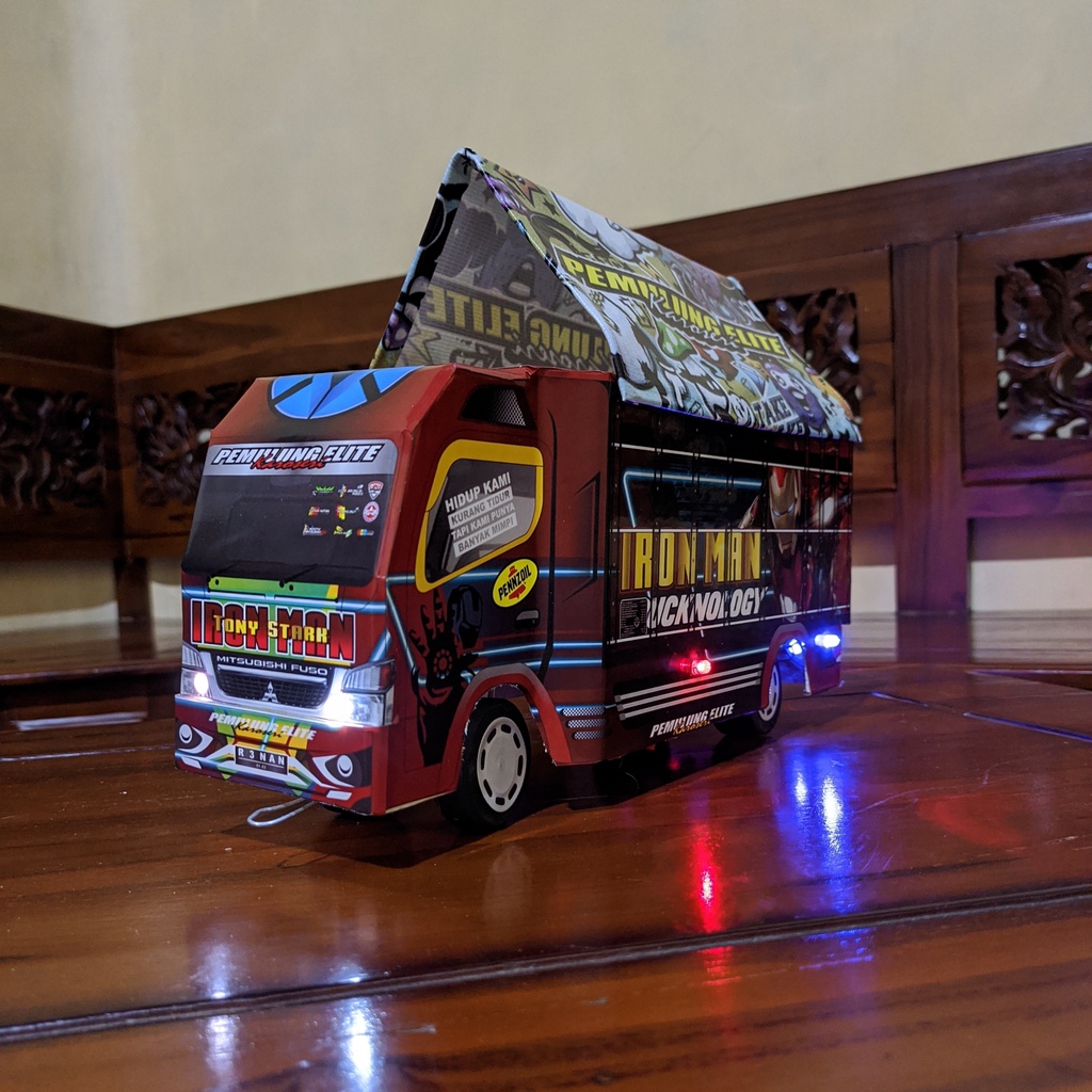 PROMO MURAH MINIATUR TRUK OLENG WAHYU ABADI FULL VARIASI LAMPU BONUS TERPAL TERLARIS