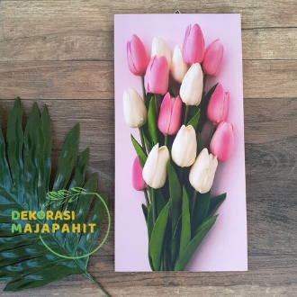 Lukisan Dinding Ruang Tamu Daun Tanaman Bunga Tulip Hiasan Dekorasi Dinding Aesthetic Wall Decor Art Rustik Poster