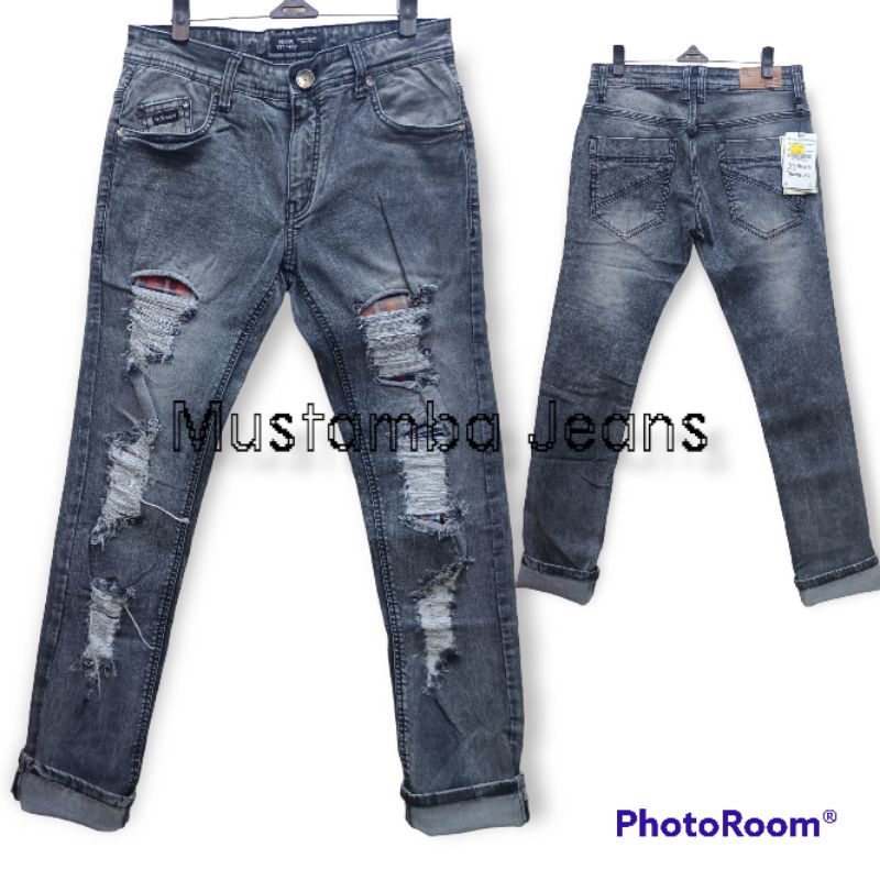 CELANA NTF SKINNY JEANS RIPPED IIMPORT PRIA TERBARU 2022 / CELANA SOBEK LAPIS FLANEL BERKUALITAS FAS