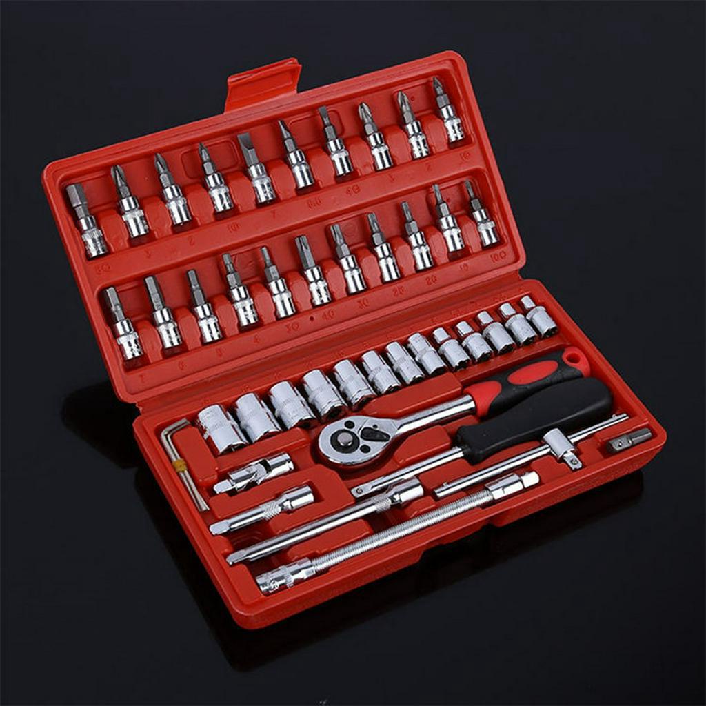 Kunci Sok Pas 46 Pcs Lengkap Set Tool Kit Sock Ring L Motor Sepeda DLL