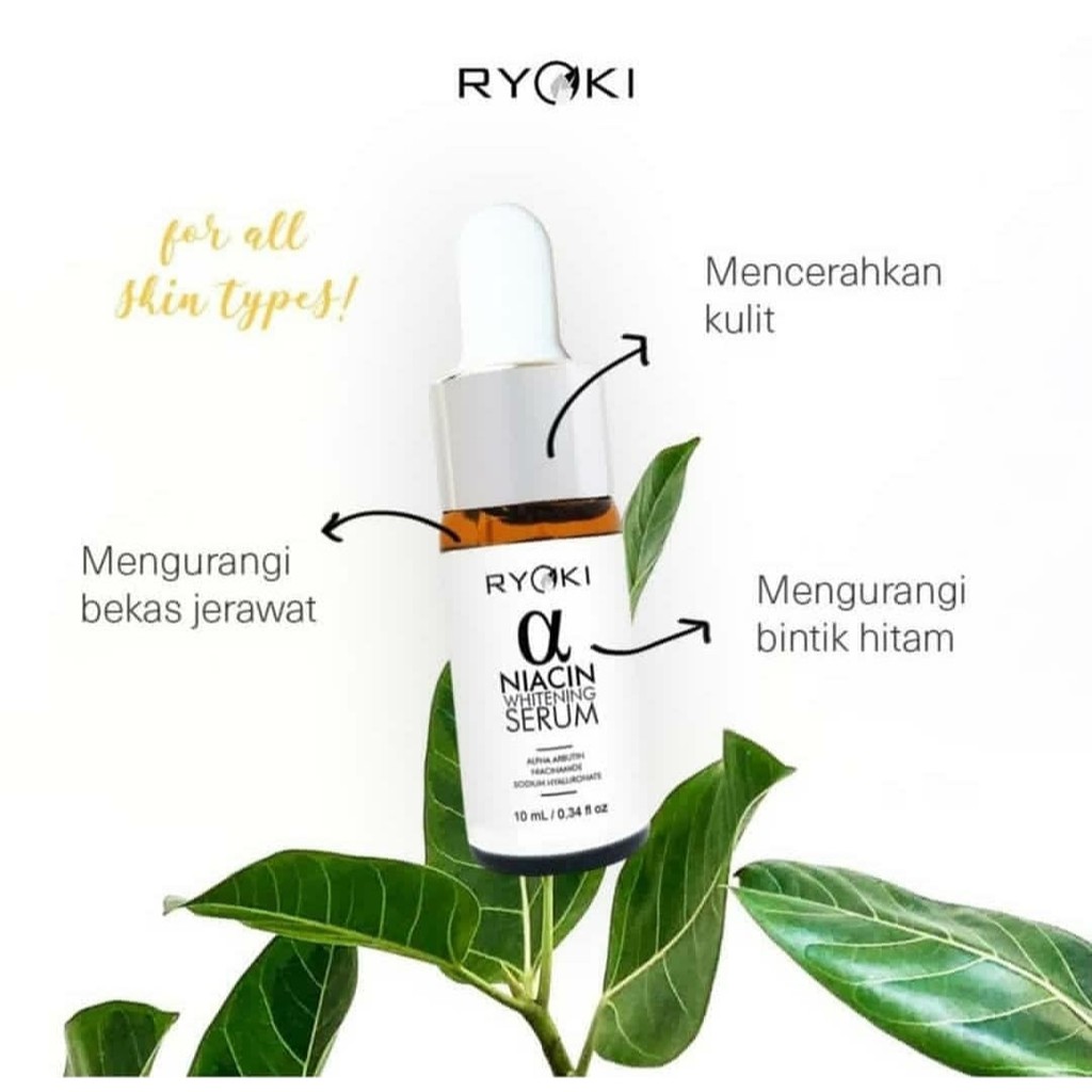 Bpom Ryoki Skincare Pemutih Wajah Niacin Whitening Serum Original Murah